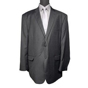 Loriano Italy Suit Jacket Men 54L Black 100% Wool Super 150s Blazer Professional
